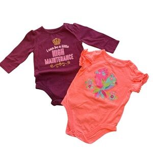 Garanimals Onesies Bundle Set of 2 Baby Girl 6-9 Months
